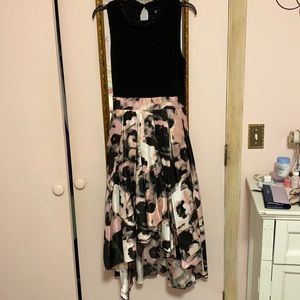 High low black and pink dress